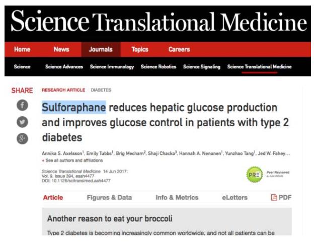 西兰花能改善糖尿。馄赡苡懈笥攀